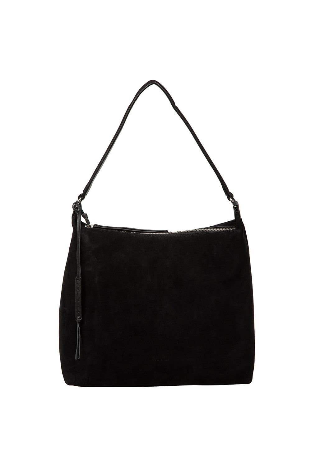 Cultured London Cultured London Women's 'Camille' Suede Shoulder Bag in Black