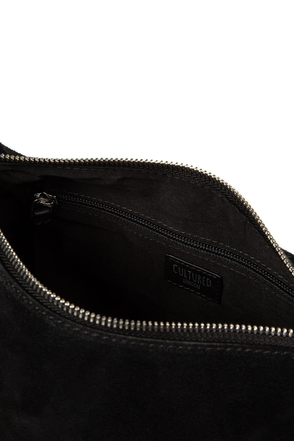 Cultured London Cultured London Women's 'Camille' Suede Shoulder Bag in Black - 4