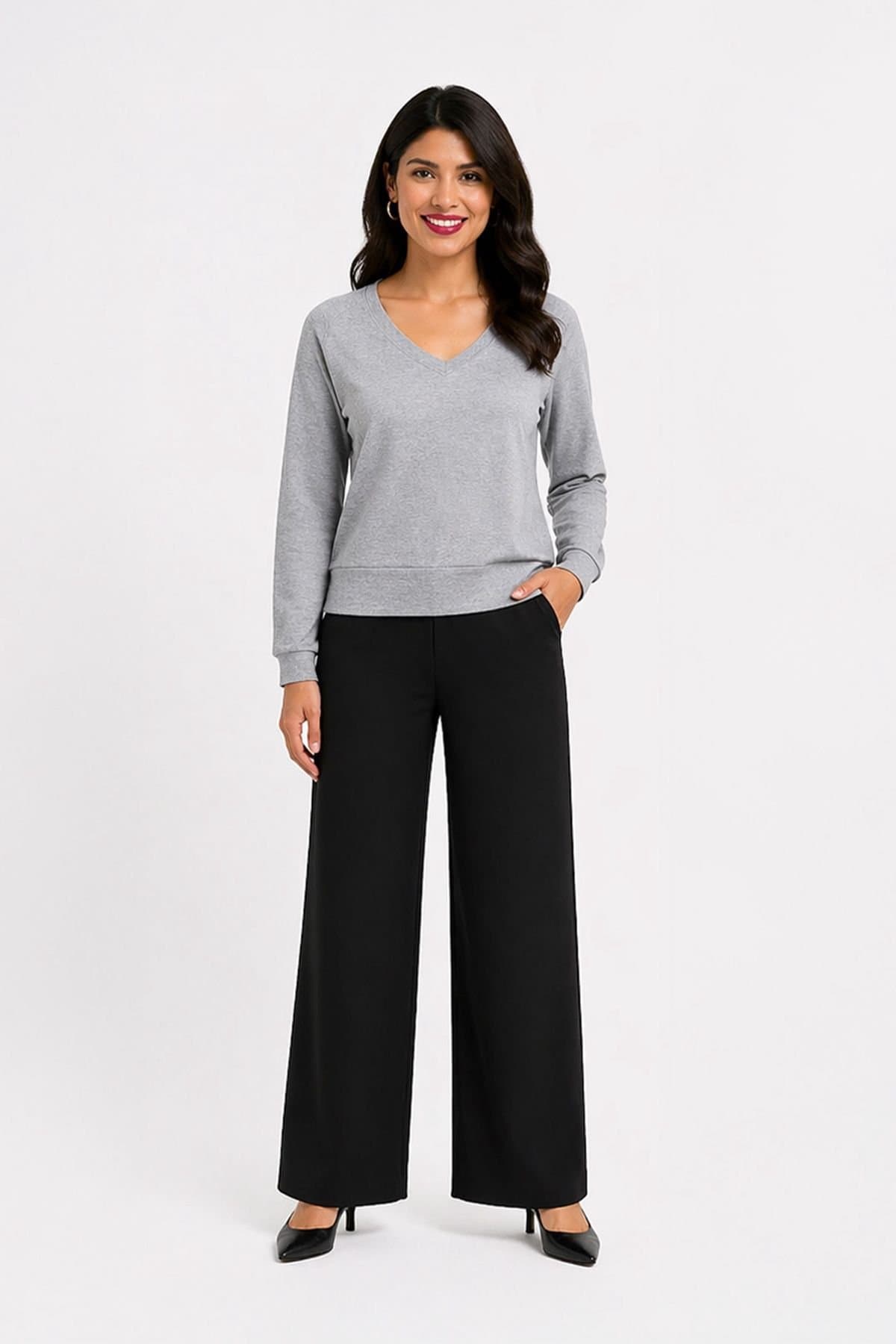 Kettlewell Kettlewell Light Grey V-Neck Sweater