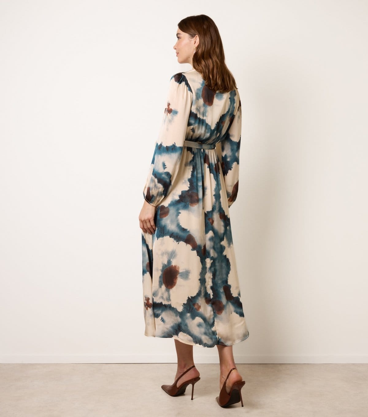 Blue Vanilla Women's Blue Pattern Wrap Midi Dress Blue Vanilla New Look - 4