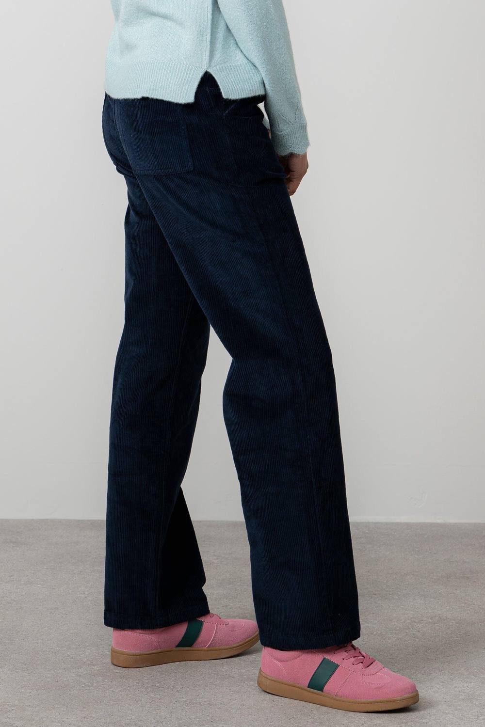 Lily & Me Lily & Me Women's Strachan Stretch Jumbo Cord Wide Leg Trousers in Navy - 2