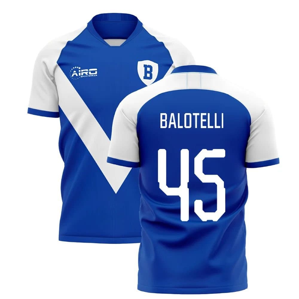 Brescia Brescia Men's 2025/26 Home Concept Shirt Balotelli 45 in Blue