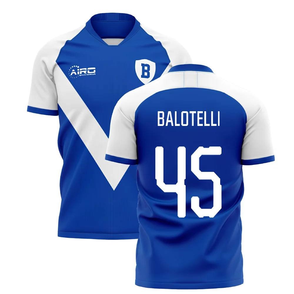 Brescia Brescia Men's 2025/26 Home Concept Shirt Balotelli 45 in Blue - 4