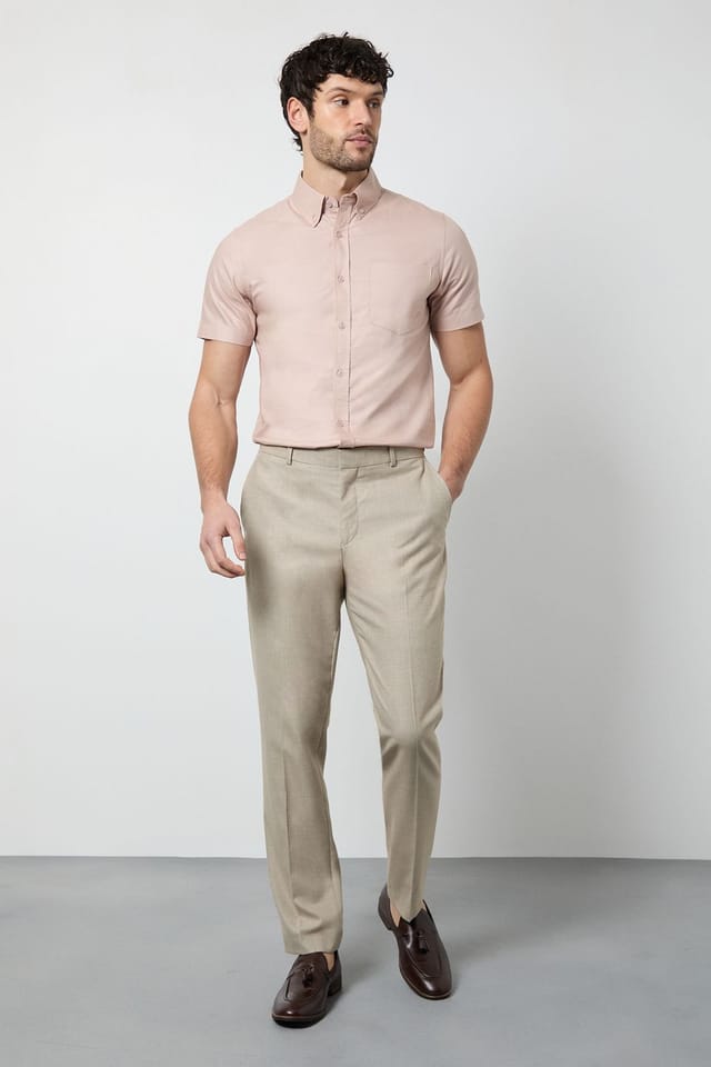 Burton Burton Men's Pink Short Sleeve Oxford Shirt - 2