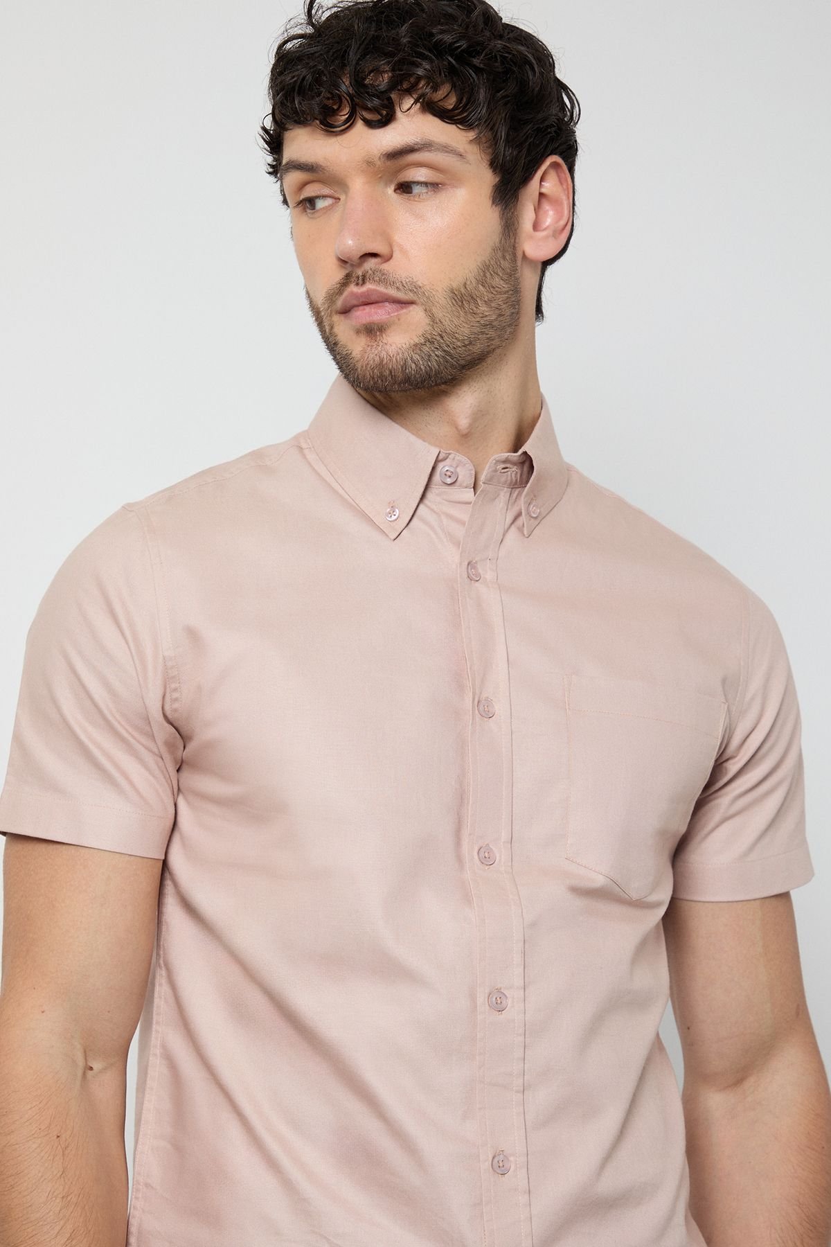 Burton Burton Men's Pink Short Sleeve Oxford Shirt - 4