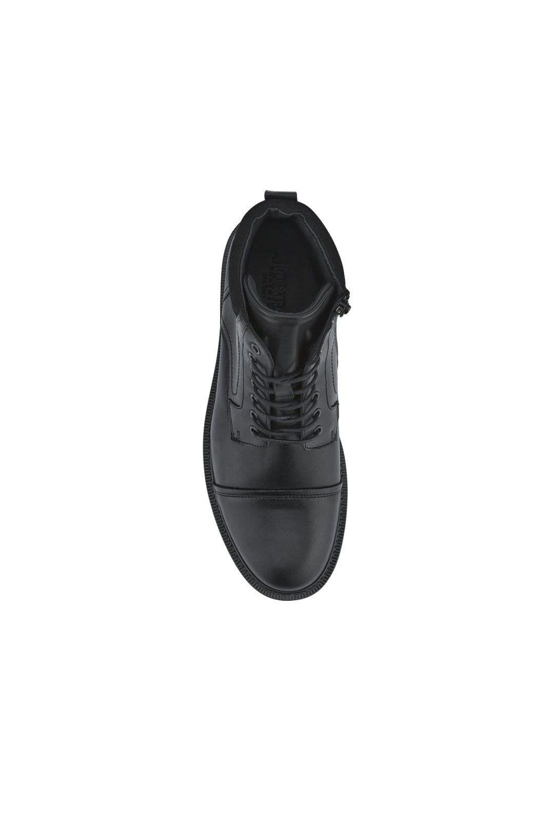 Jones Bootmaker Jones Bootmaker Men's Eugene Leather Lace-Up Boots With Padded Cuff in Black - 4