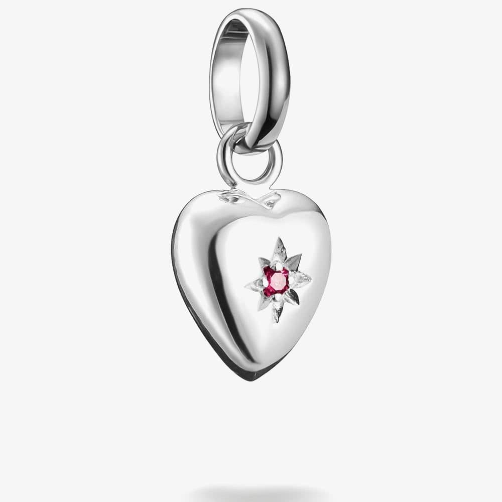 Thomas Sabo THOMAS SABO Women's Charm Club Connect Red Cubic Zirconia Heart Charm CC1234-011-10 in Silver