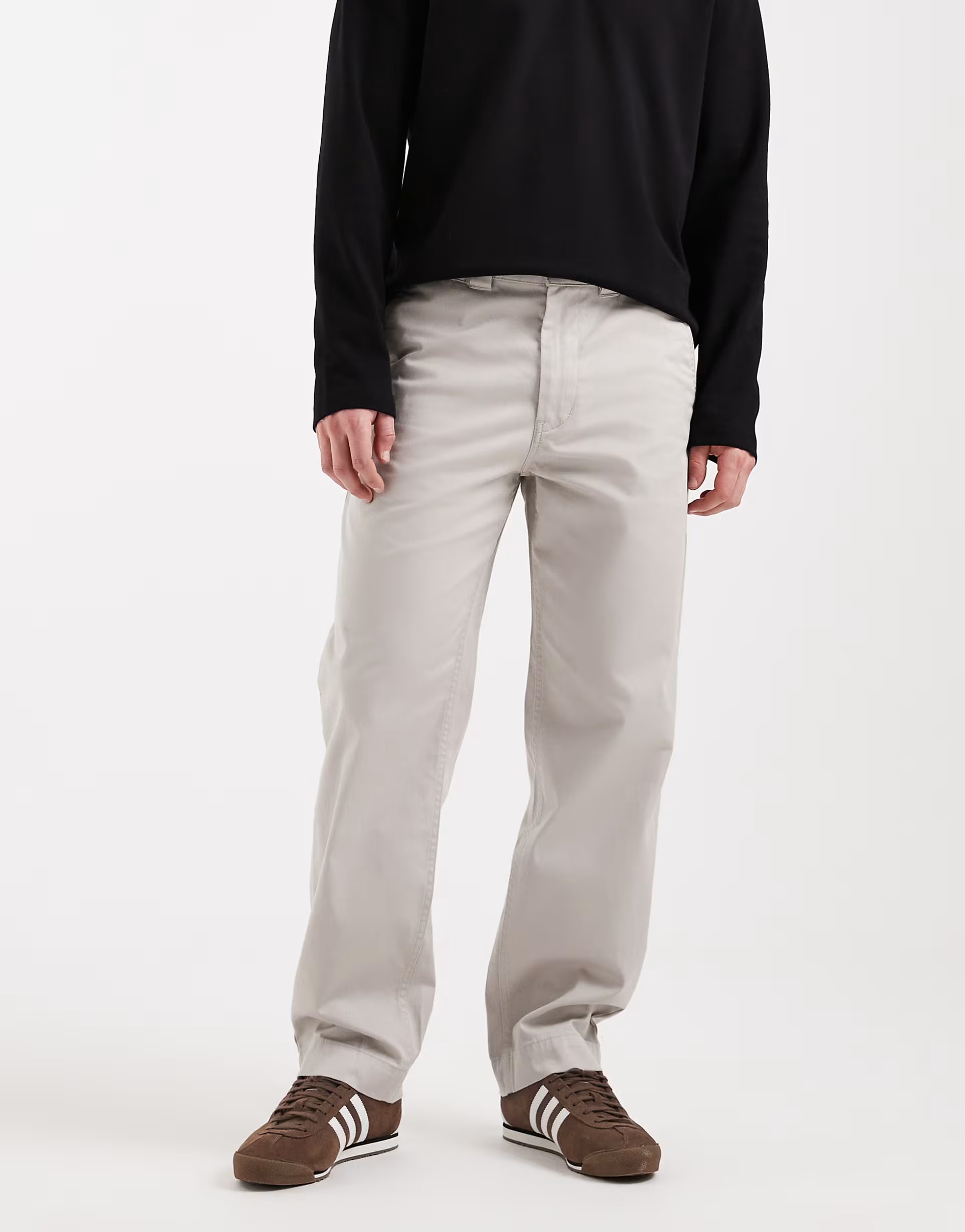 ASOS BOSS Orange straight fit chinos in light grey - 1