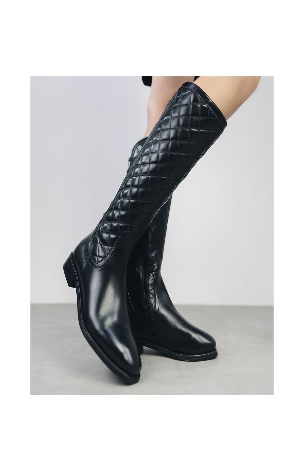Moda In Pelle Moda In Pelle Women's 'Sinclair' Leather Biker Boots in Black - 2