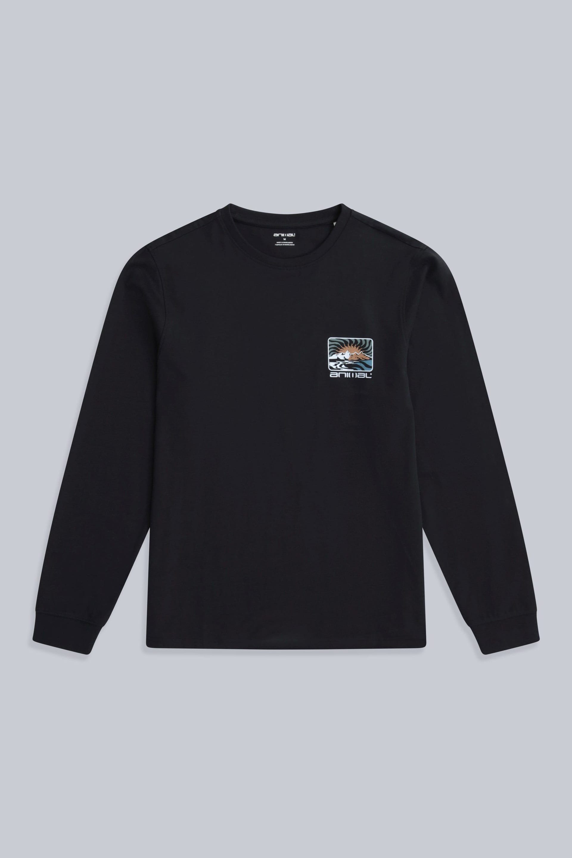 Animal Men's Black Long Sleeve Graphic Cotton T-Shirt