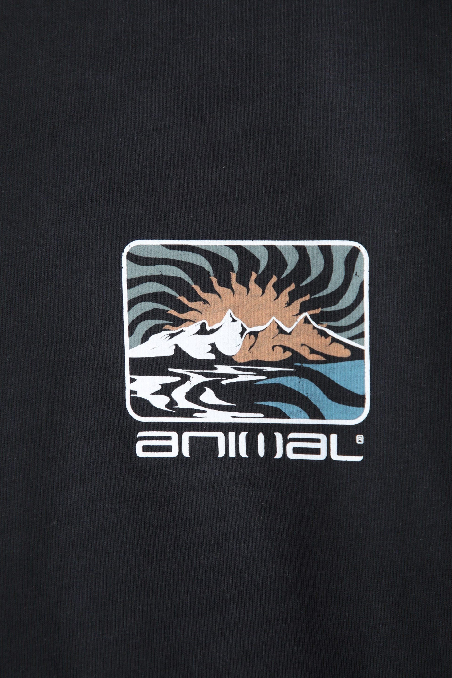 Animal Animal Men's 'Tommy' Long Sleeve Graphic Cotton T-Shirt in Black - 4