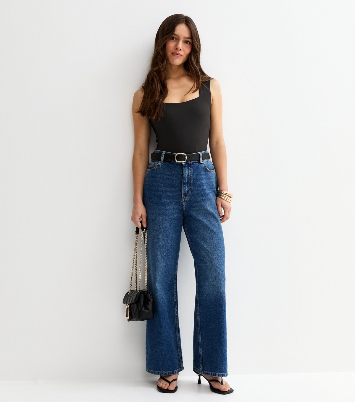 New Look Women's Petite Black Jersey Square Neck Sleeveless Bodysuit New Look - 3