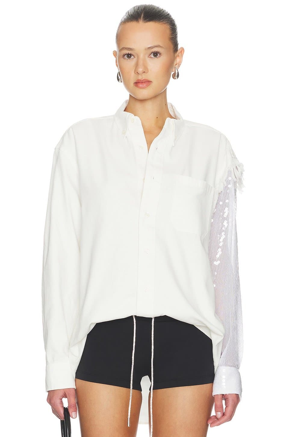 revolve Revolve Sequin Oxford Shirt in White