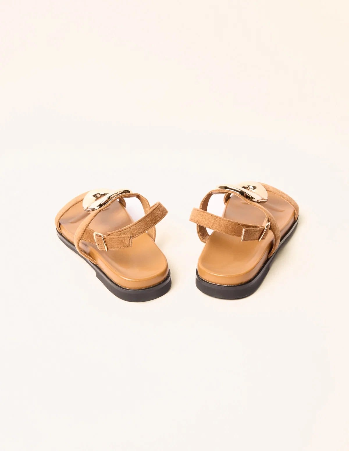 Blue Vanilla Gold Buckle Flat Sandals - 4