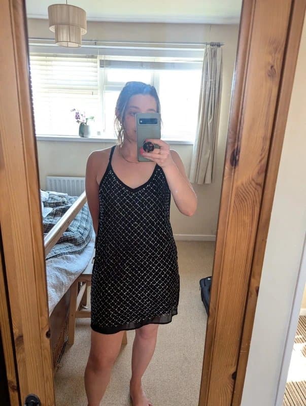 Bershka Bershka black sequin strappy cami mini dress Size 10