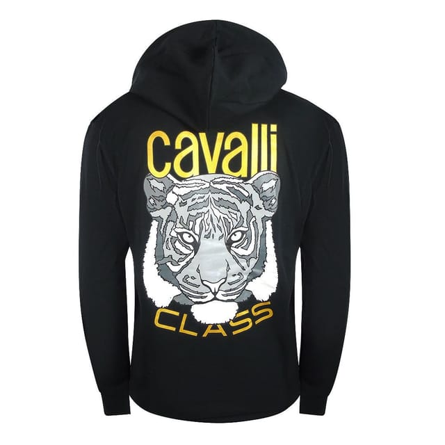 Cavalli Class Cavalli Class Men's Bold Tiger Graphic Black Hoodie - 2
