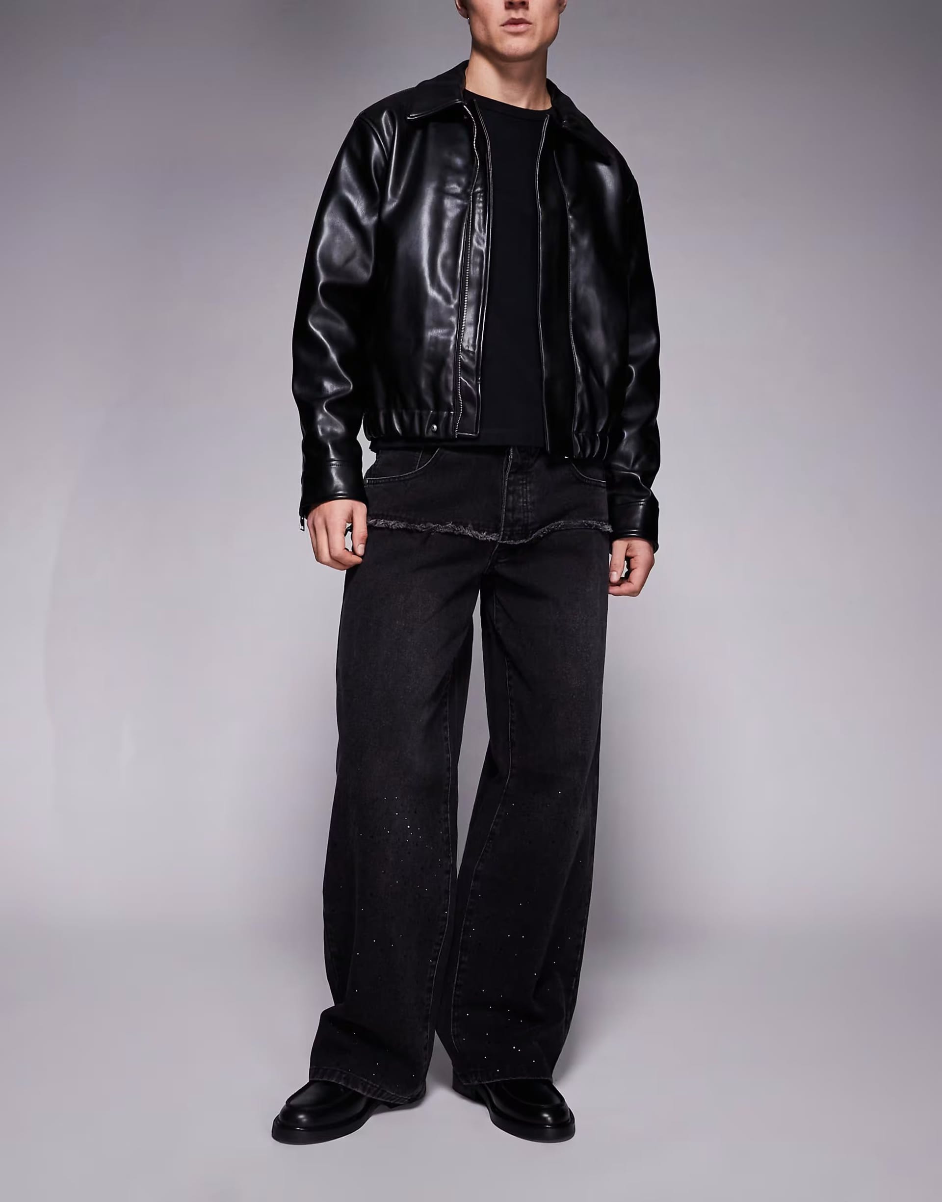 ASOS Black Baggy Embellished Jeans