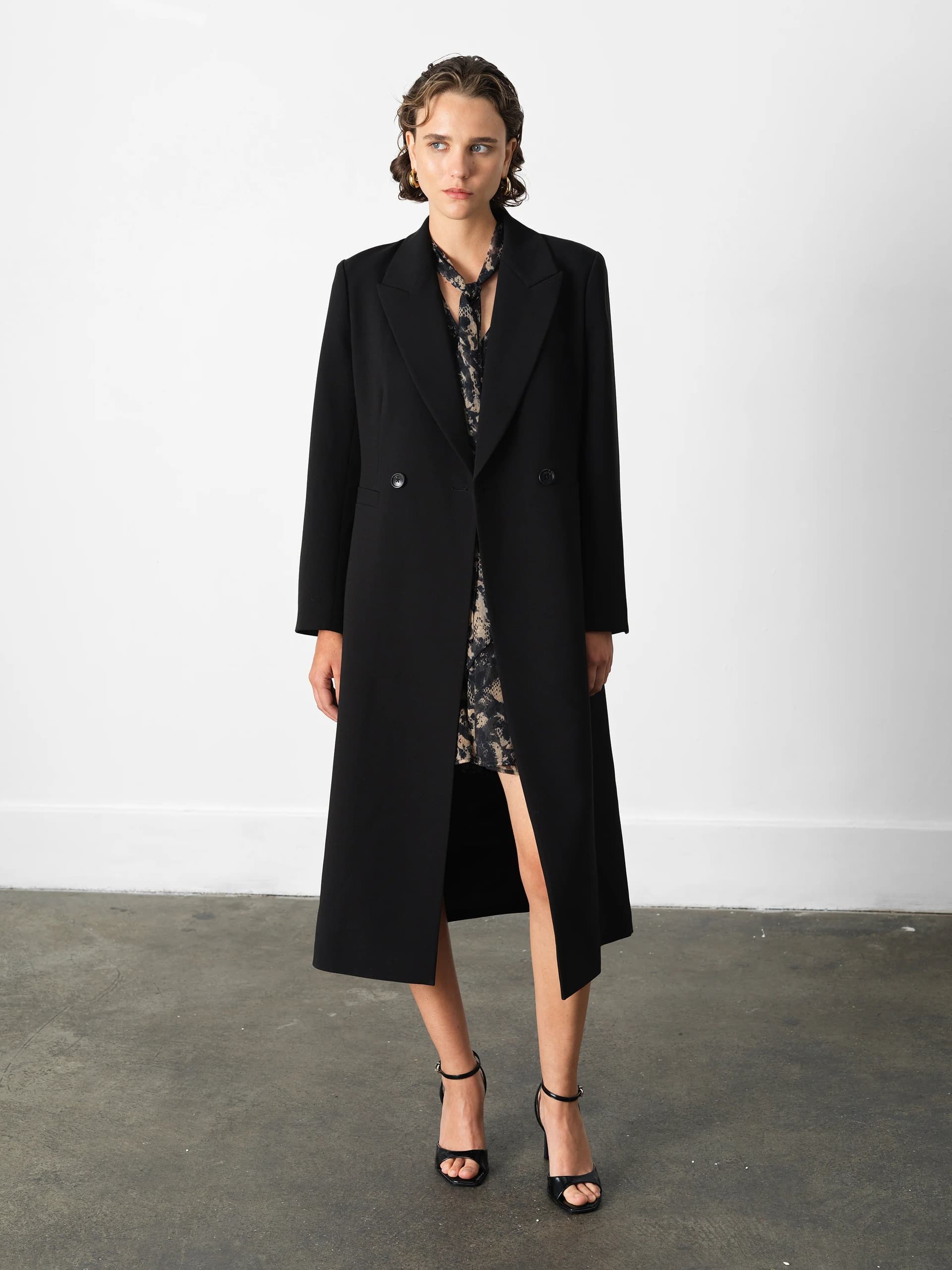 French Connection French Connection Black Twill Structured Coat