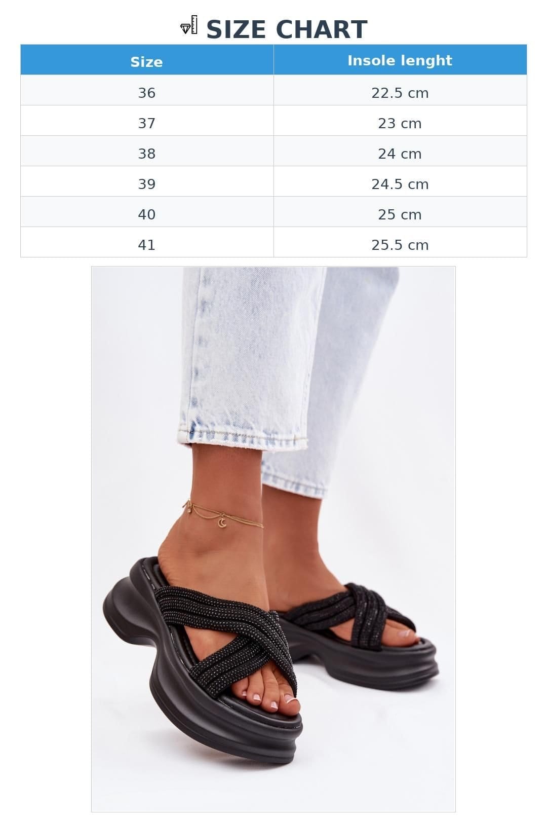 Love Lace Love Lace Women's Platform Sandals with Interwoven Straps & Shiny Detail in Black - 4
