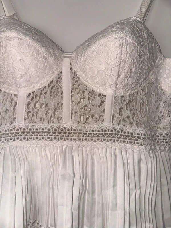 ASOS ASOS white lace corset tiered dress - size 8