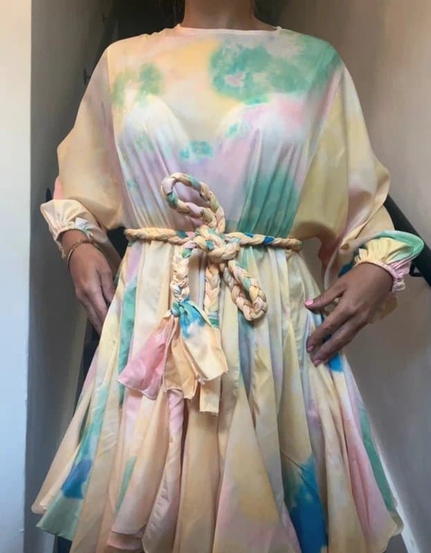 Carmella Carmella dip dyed tie up dress