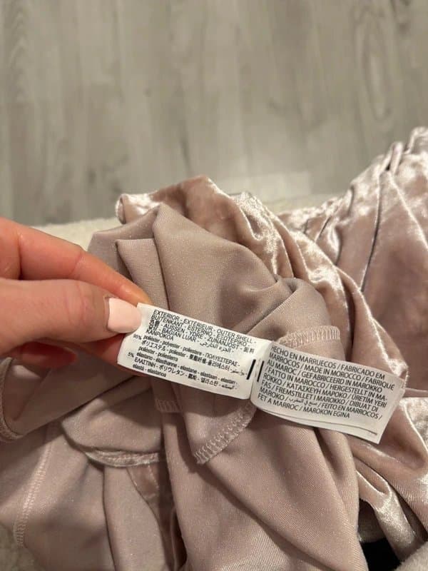 Bershka Bershka light pink crushed velvet effect bandeau midaxi dress size M