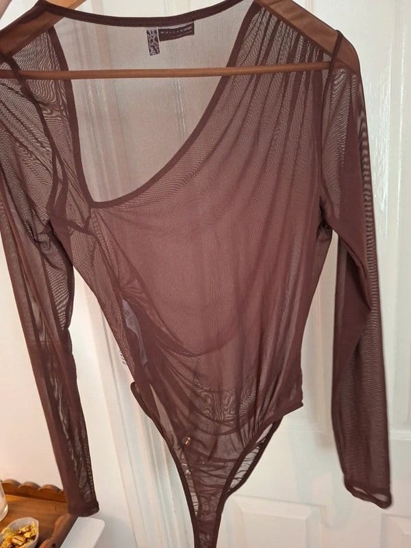 ASOS Design Brown Mesh Bodysuit