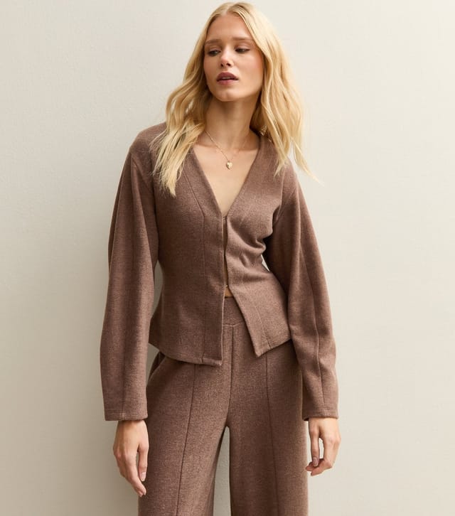 New Look Women's Brown Soft Touch V Neck Cardigan New Look - 2