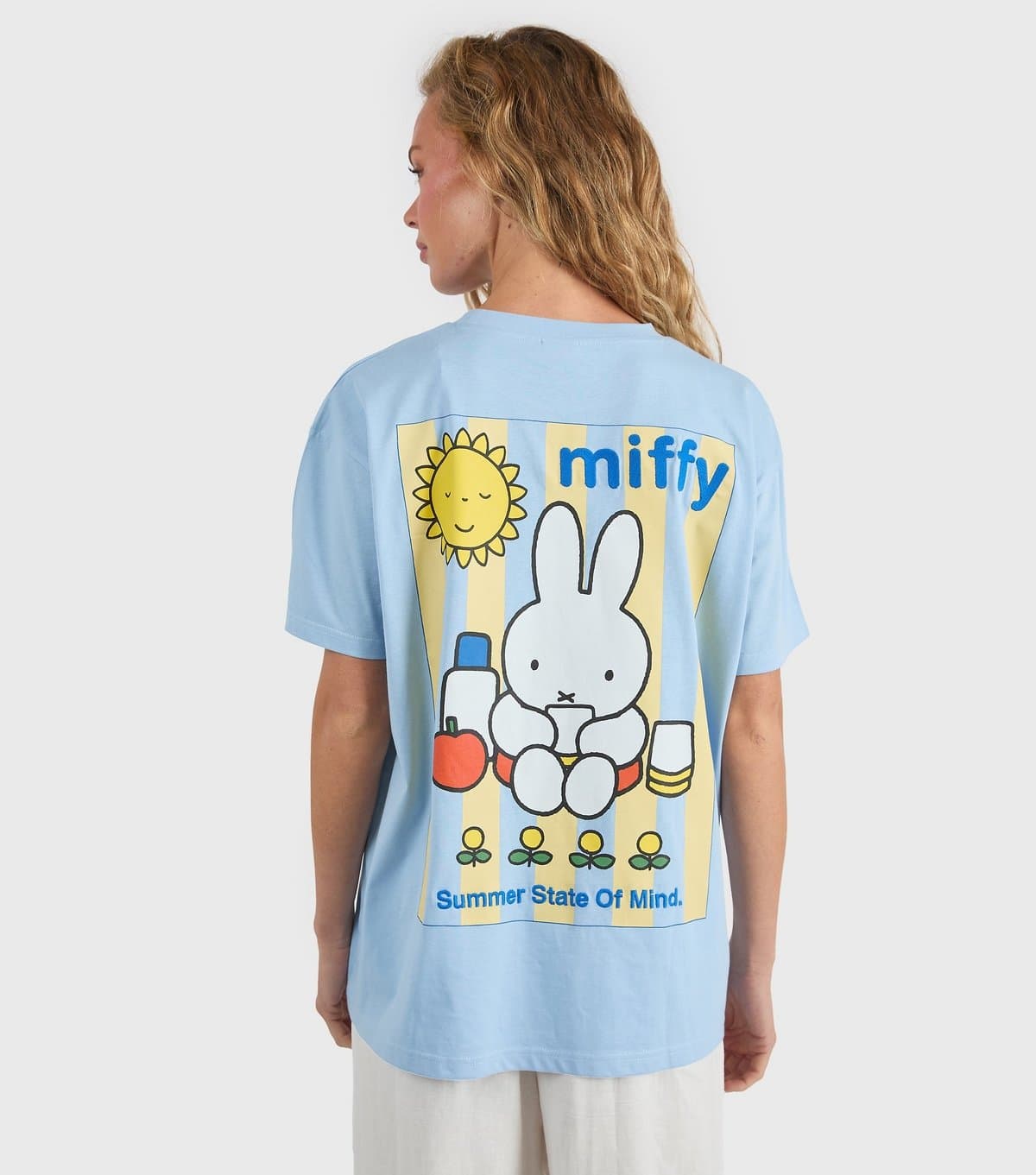 Skinnydip Women's Light Blue Miffy Summer State Printed T-Shirt Skinnydip New Look