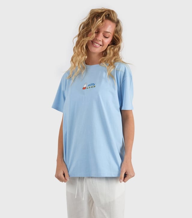 Skinnydip Women's Light Blue Miffy Summer State Printed T-Shirt Skinnydip New Look - 2