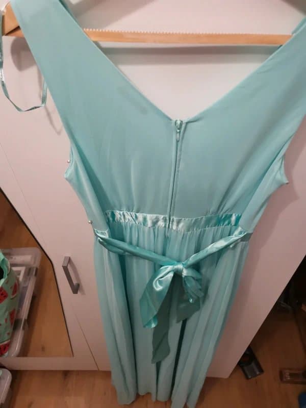 ORSAY Tulle mint Orsay dress with pearls