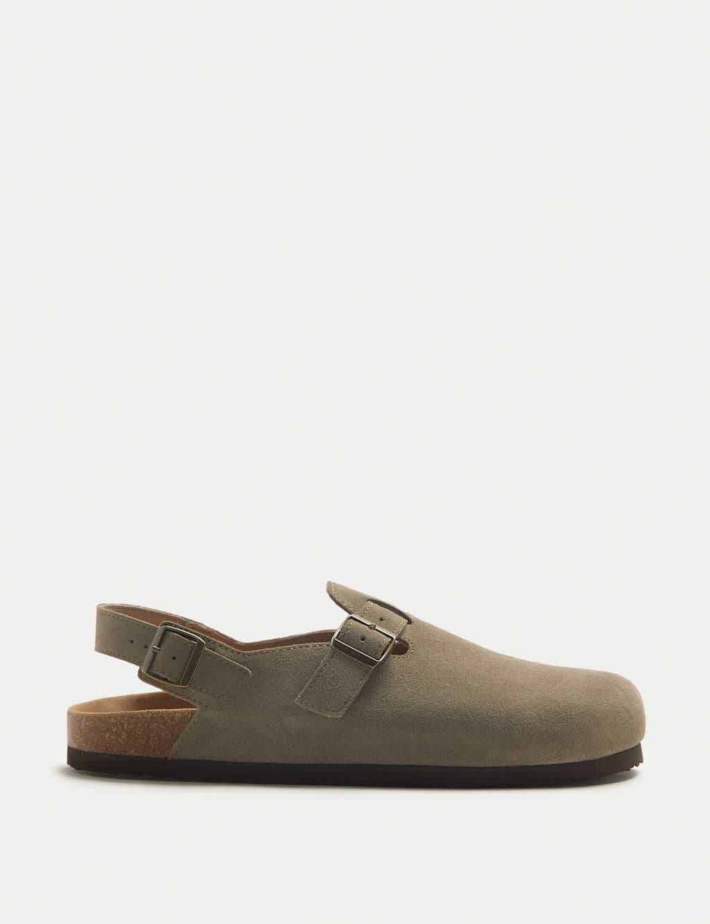 Marks & Spencer M&S Suede Backstrap Mules Taupe