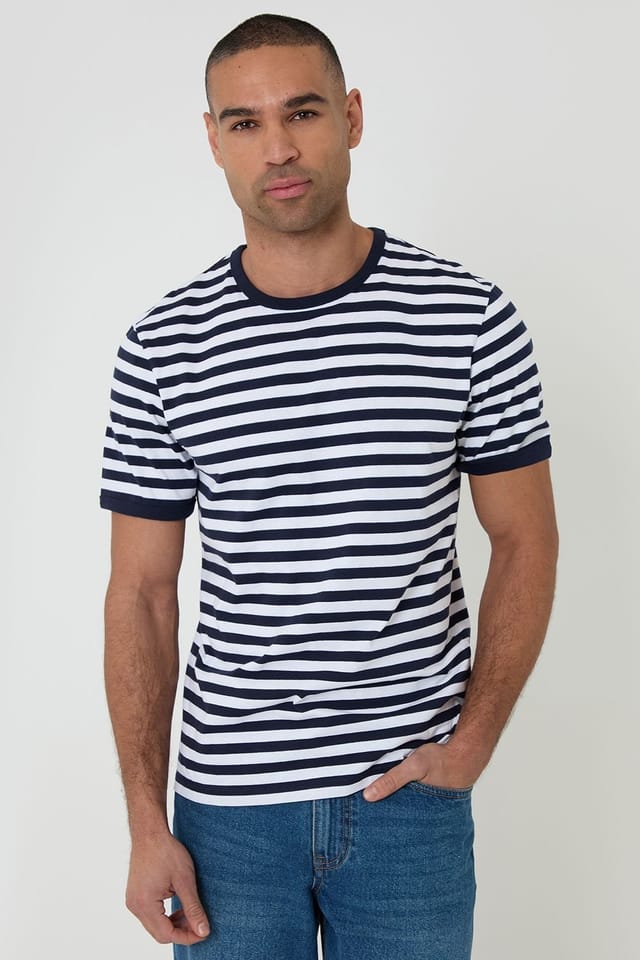 Threadbare Threadbare Men's 2-Pack Cotton Ringer T-Shirts in Navy - 3