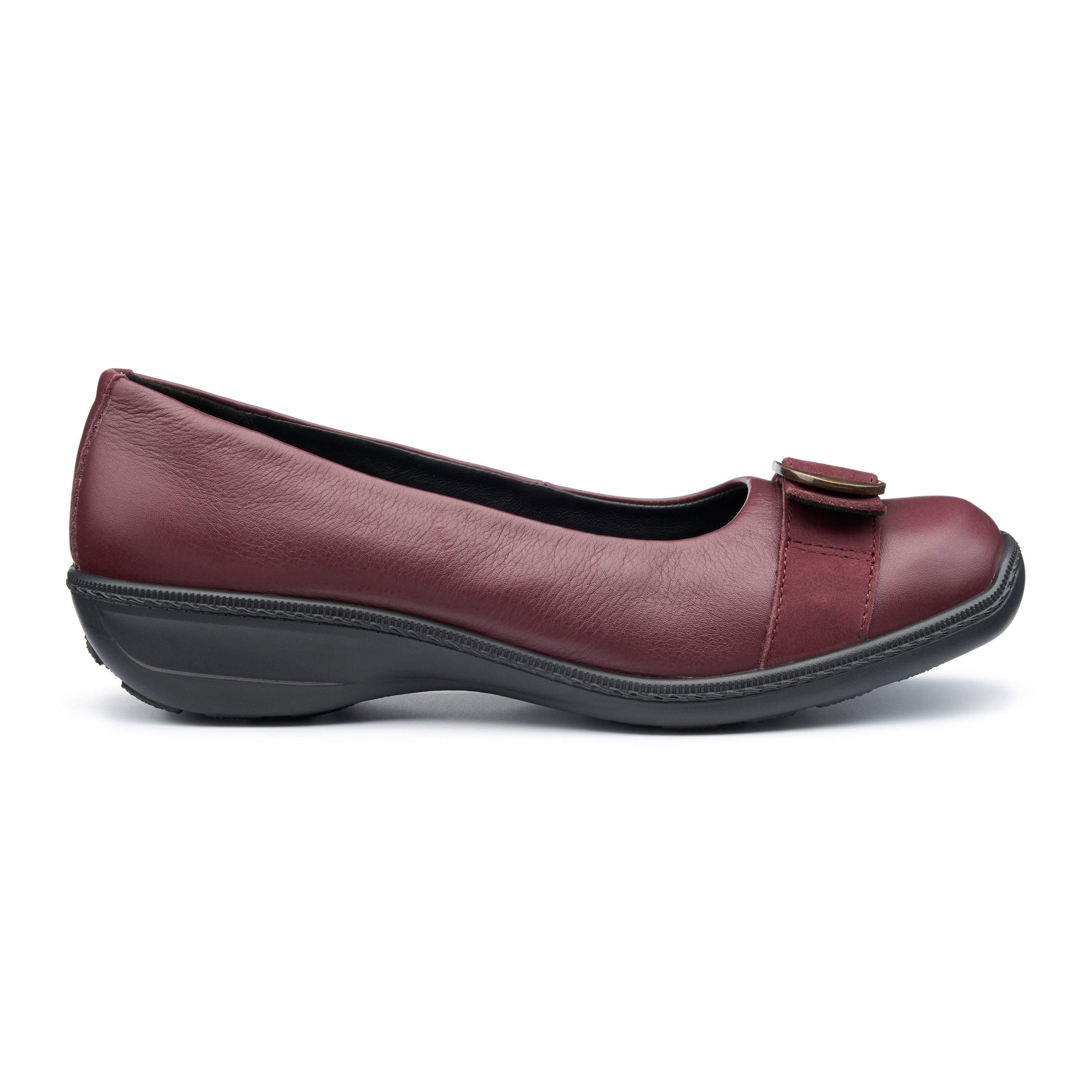 Hotter Hotter Women's Wide Fit 'Grace' Ballet Pumps in Maroon - 2