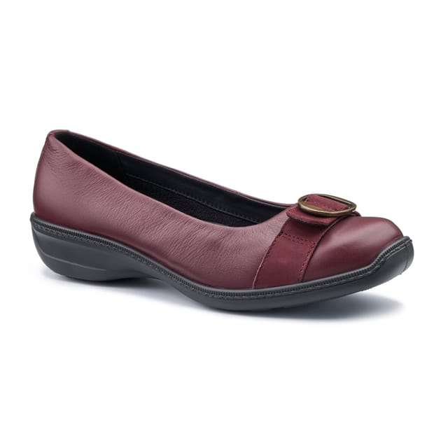 Hotter Hotter Women's Wide Fit 'Grace' Ballet Pumps in Maroon - 2