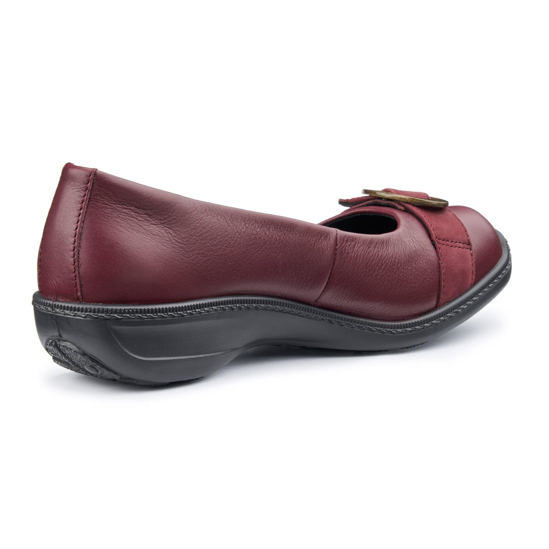 Hotter Hotter Women's Wide Fit 'Grace' Ballet Pumps in Maroon - 4