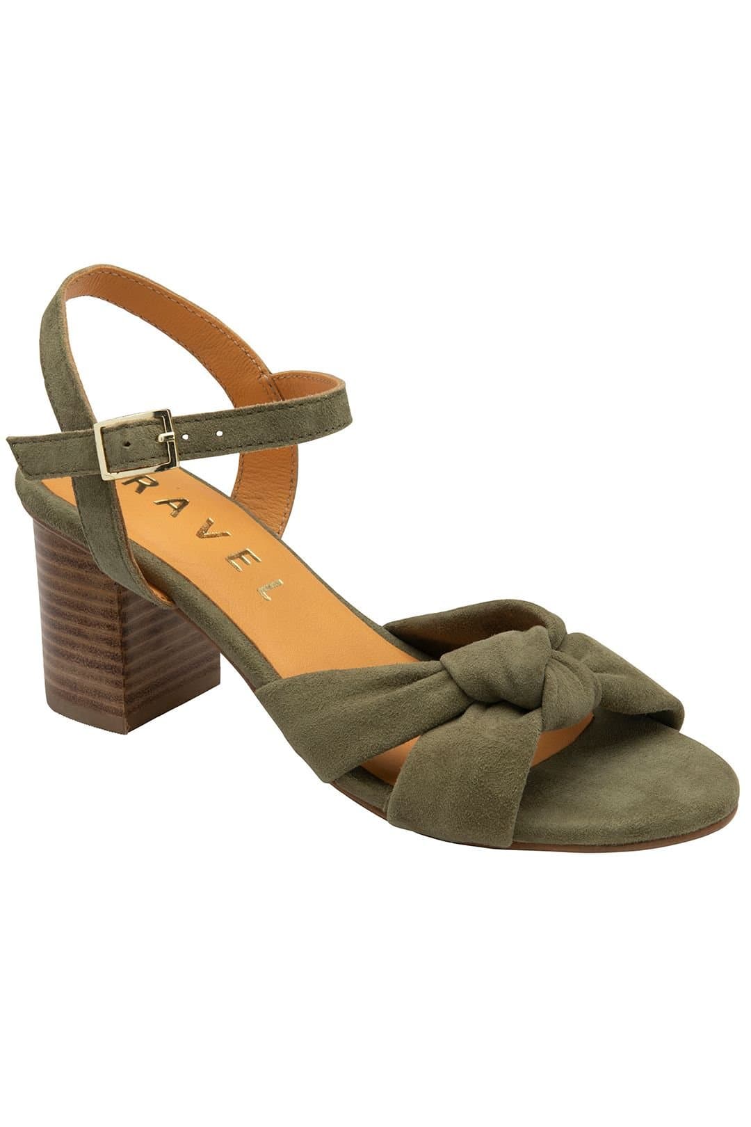 Ravel Ravel Women's Olive Suede Heeled Sandals