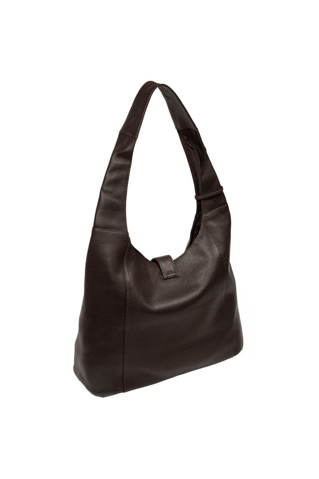 Pure Luxuries London Pure Luxuries London Women's 'Everly' Leather Shoulder Bag in Dark Brown - 3