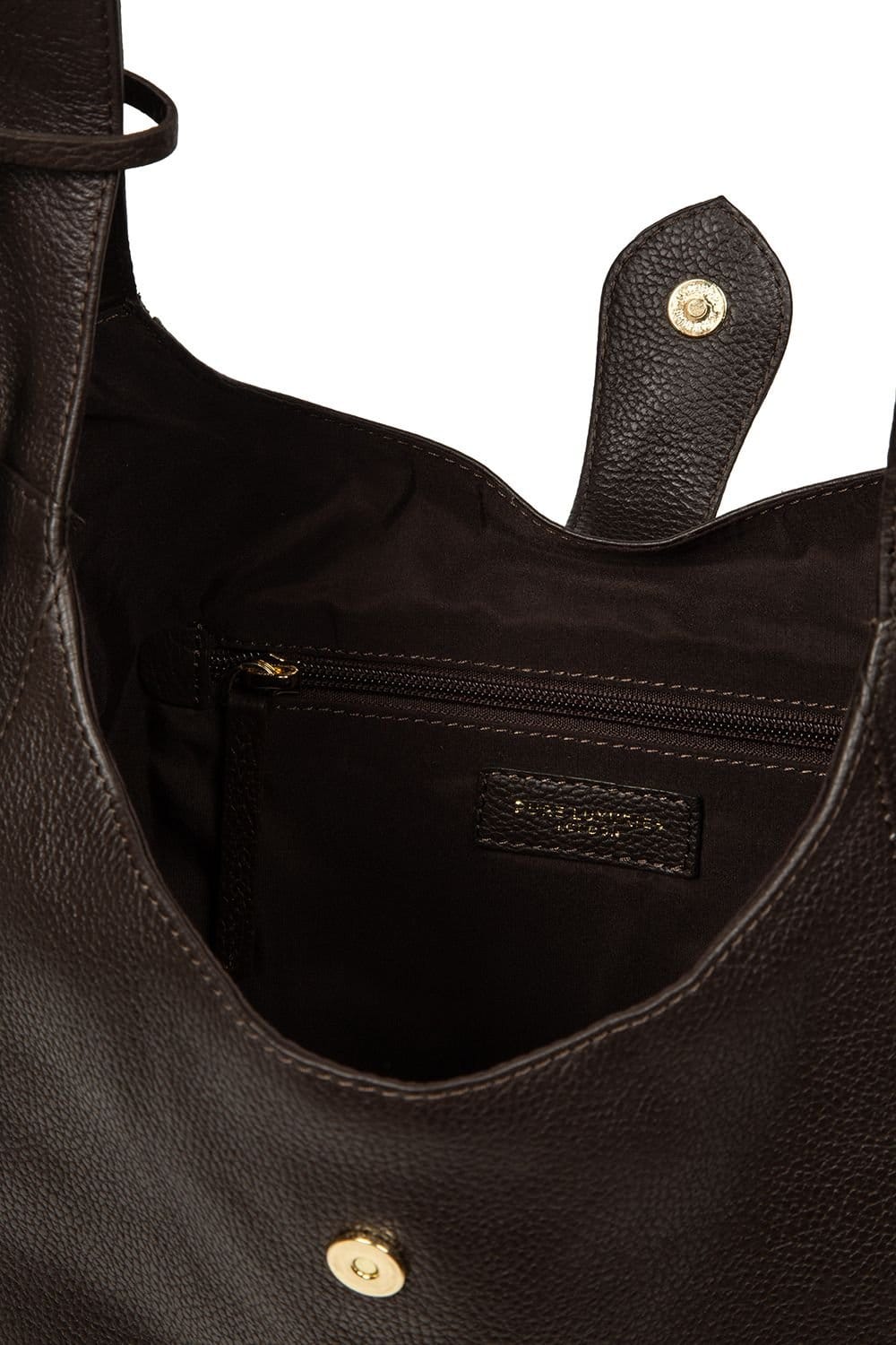 Pure Luxuries London Pure Luxuries London Women's 'Everly' Leather Shoulder Bag in Dark Brown - 4