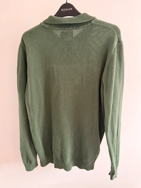 ASOS ASOS green long sleeve polo knitted jumper - size medium