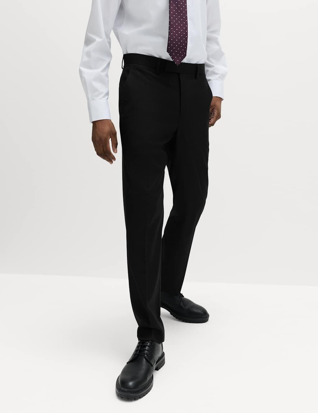 Marks & Spencer M&S Regular Fit Stretch Ultimate Suit Trousers Black