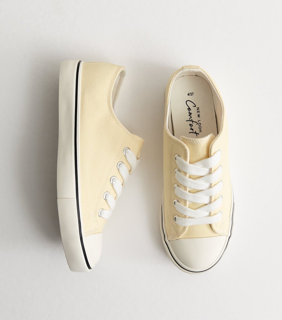 New Look New Look Yellow Canvas Lace-Up Trainers