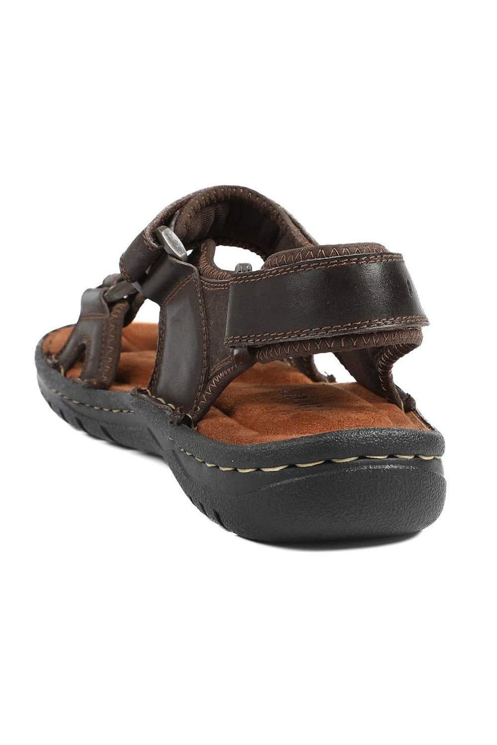 Pavers Pavers Men's Leather Dual Fit Sandals in Dark Brown - 3