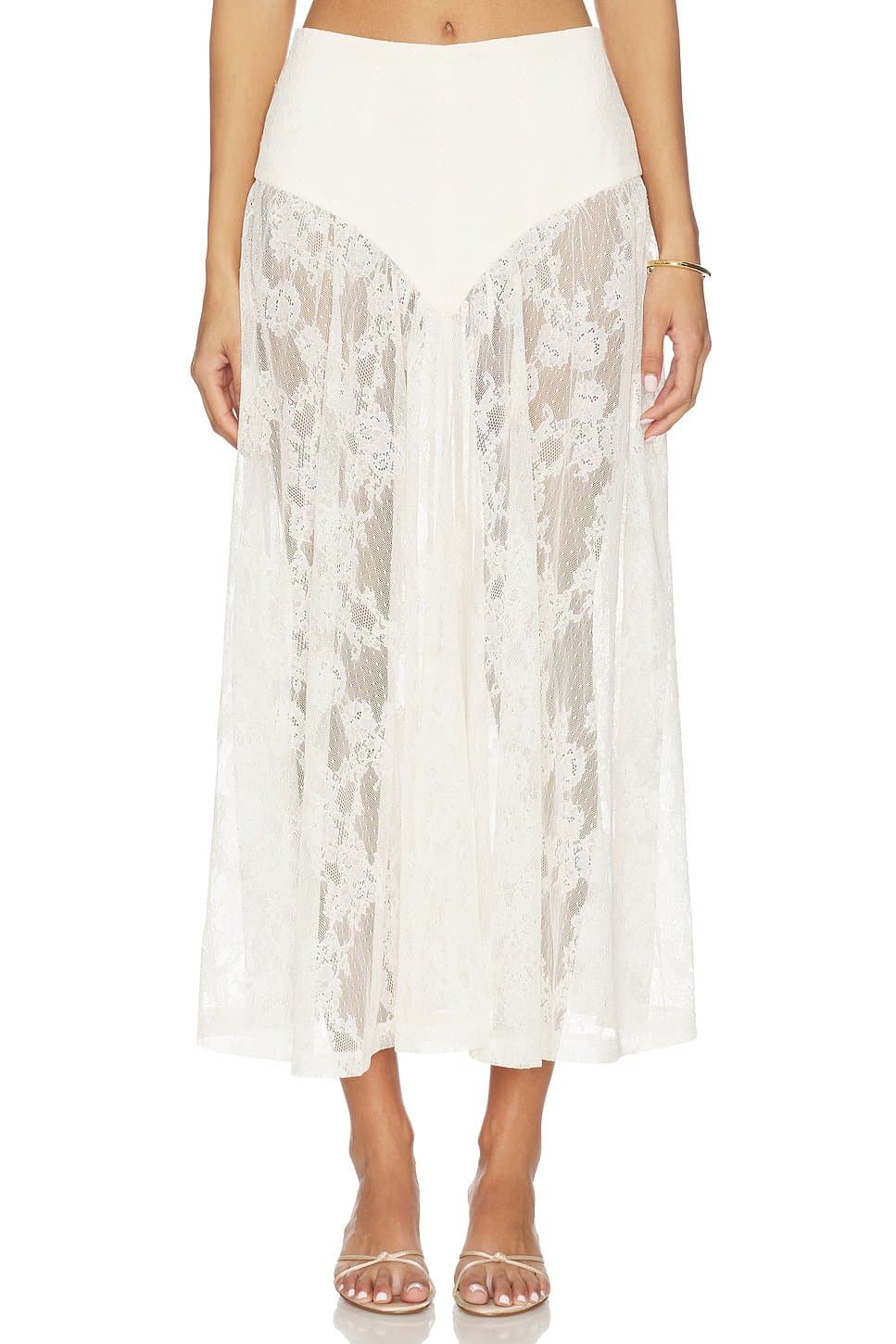 revolve Hildie High Waisted Midi Skirt