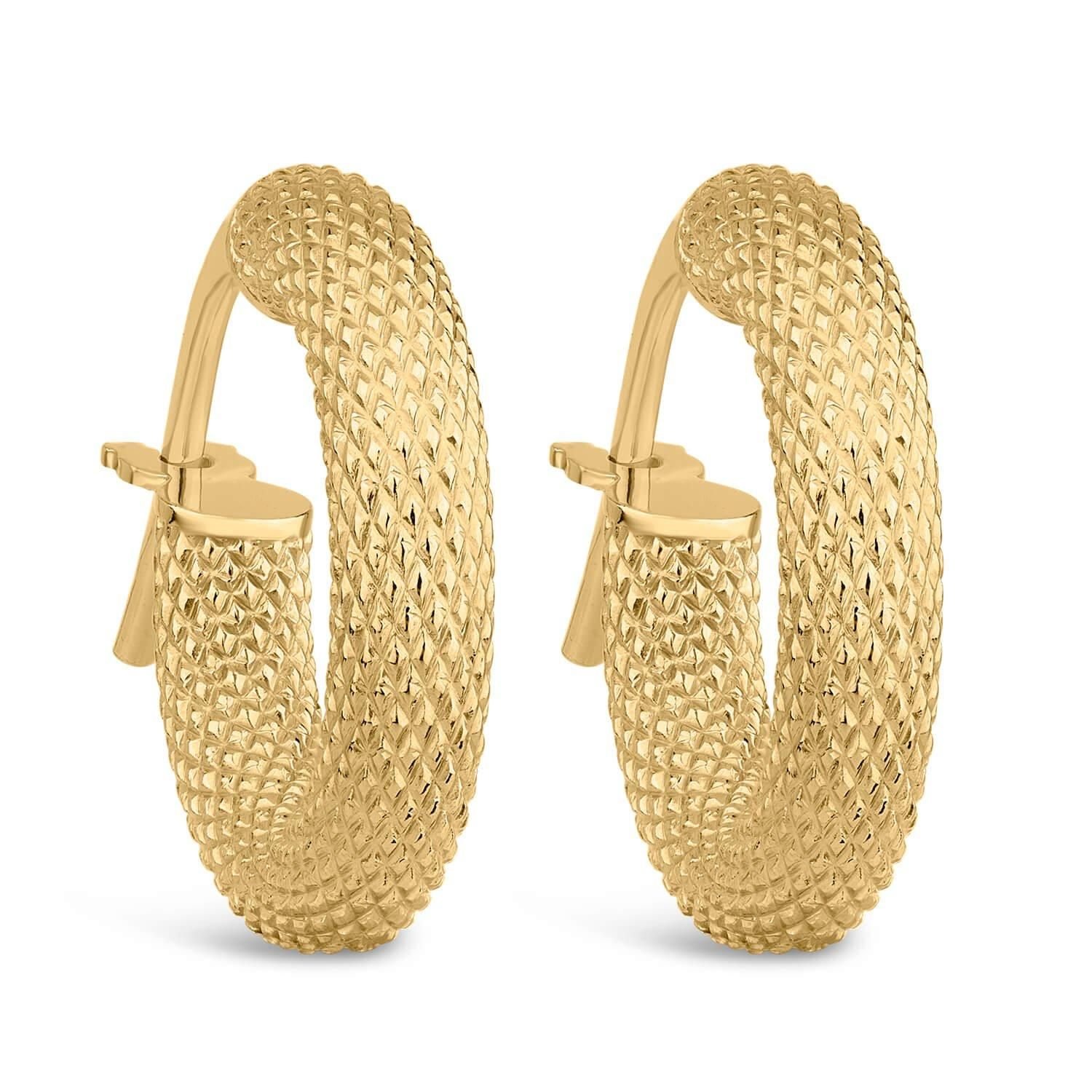 Fraser Hart Fraser Hart Women's 9ct Yellow Gold Decorated Texture Hoop Earrings - 1