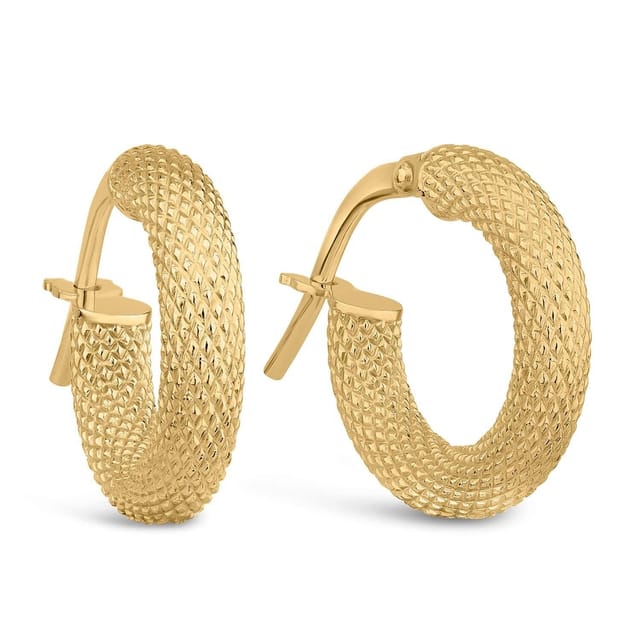 Fraser Hart Fraser Hart Women's 9ct Yellow Gold Decorated Texture Hoop Earrings - 2