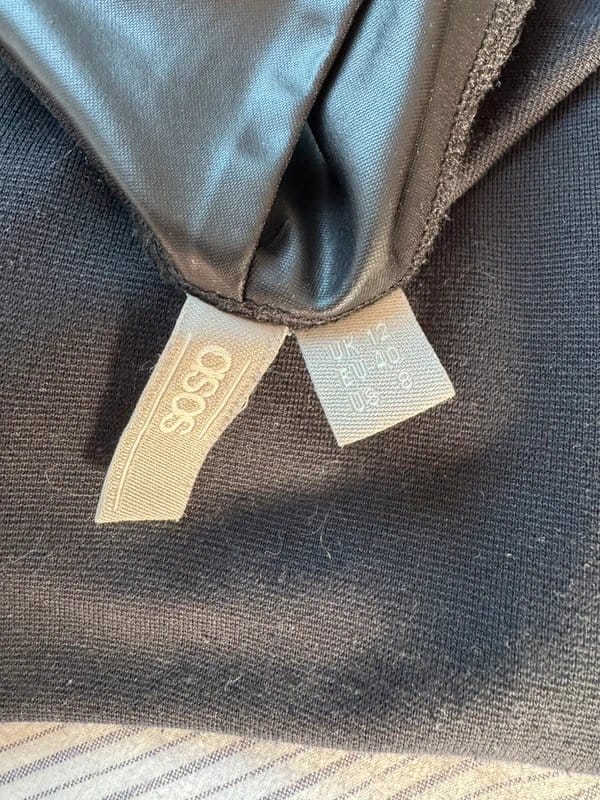 ASOS Black Faux Leather Collar Mini Dress