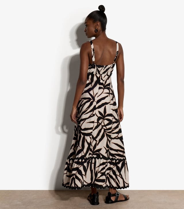 Apricot Women's Stone Leaf Print Square Neck Maxi Dress Apricot New Look - 2