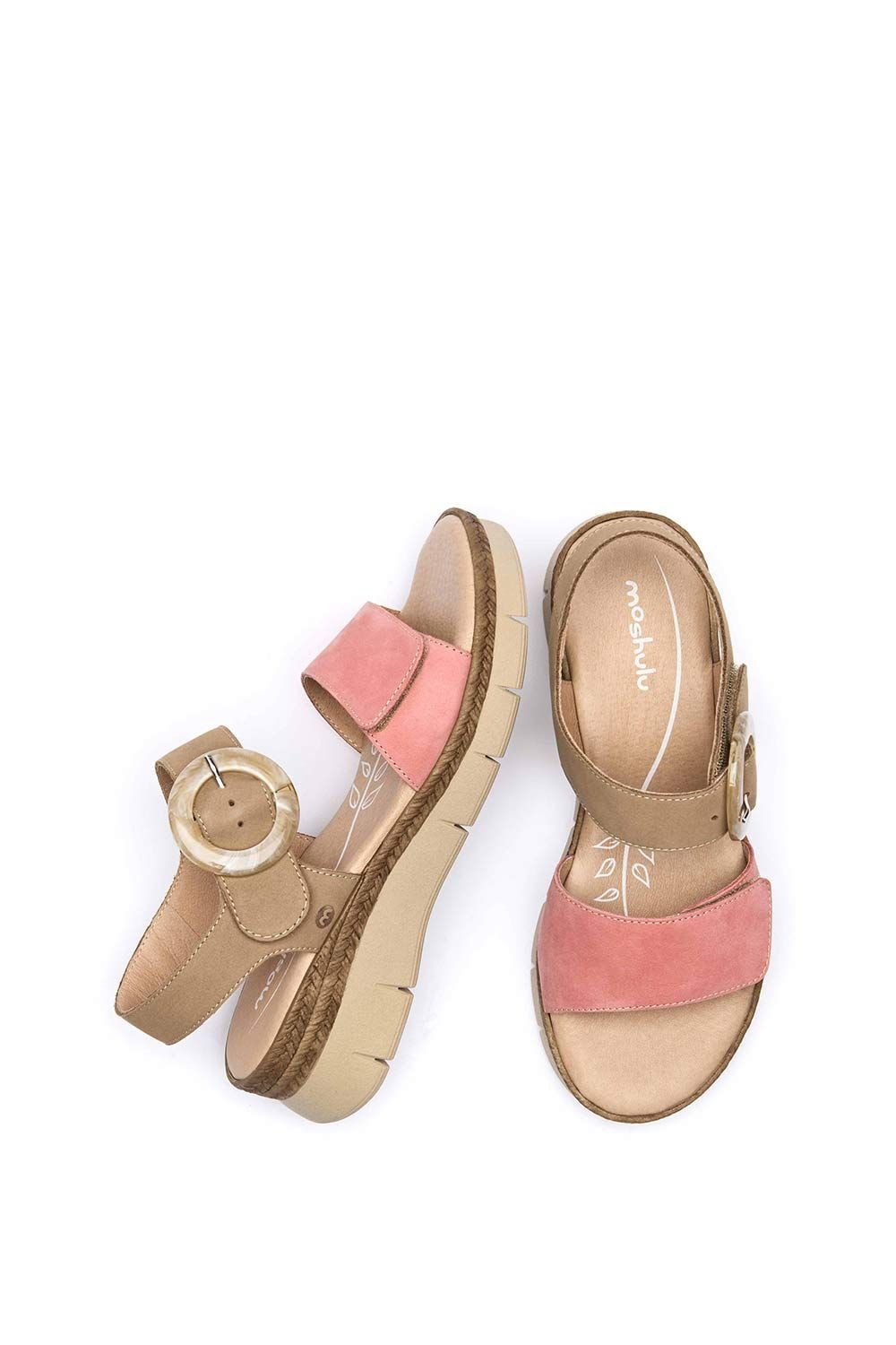 Moshulu Moshulu Women's 'Penhale' Two-toned flexible sandals in Tan - 2
