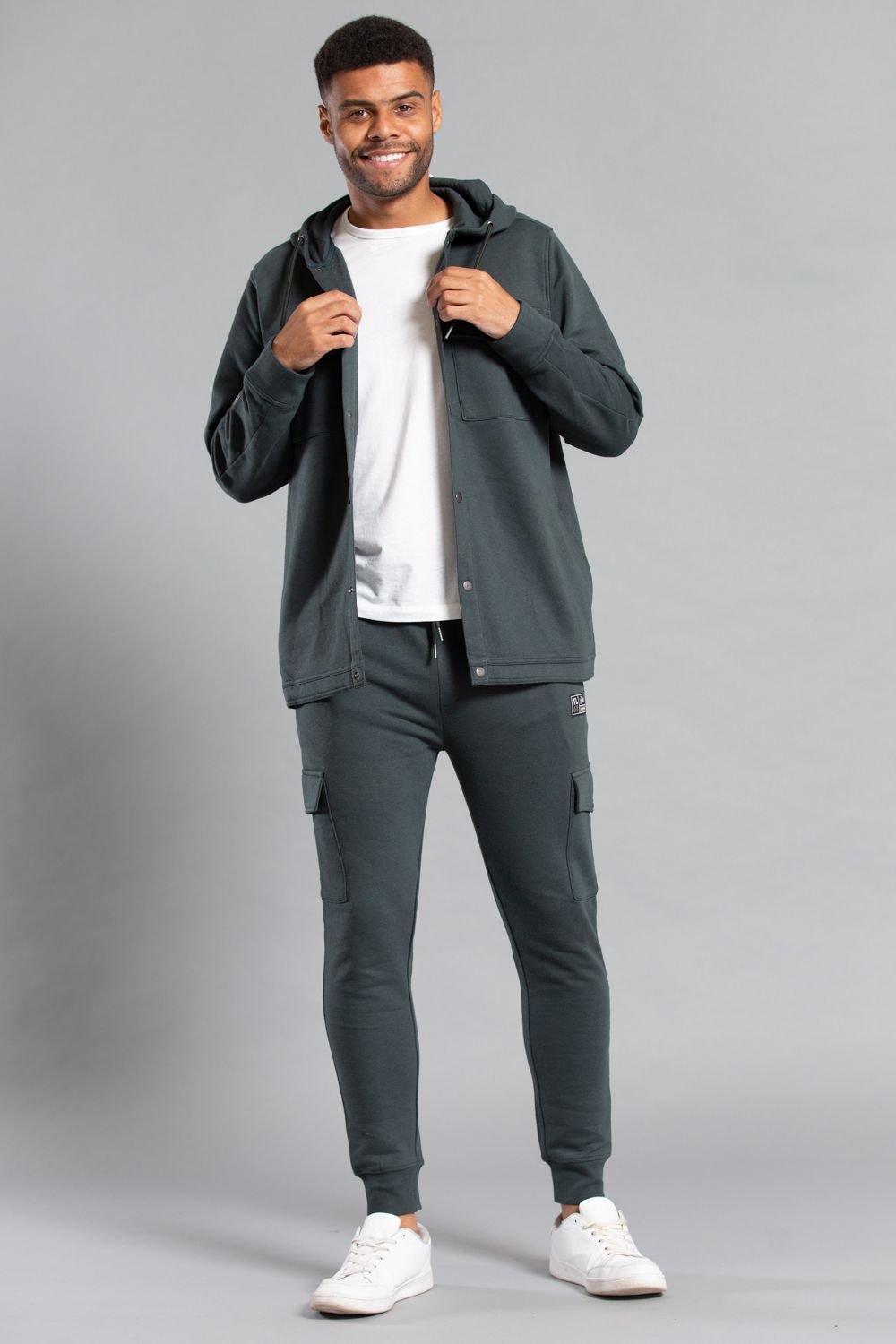 Tokyo Laundry Tokyo Laundry Men's Cotton Blend Joggers with Cargo-Style Pockets in Dark Green - 3